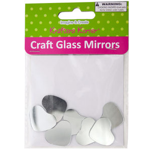 18 Pieces Per Pack Of Mini Heart Shape Craft Glass Mirrors][Wholesales Purchase|Hoodmat.Com