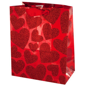 48 Pieces Per Pack Of Small Red Glitter Hearts Gift Bag ][Wholesales Purchase|Hoodmat.Com