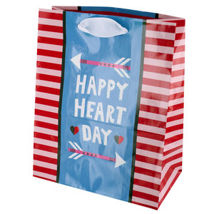 36 Pieces Per Pack Of Happy Heart Day Striped Gift Bag ][Wholesales Purchase|Hoodmat.Com