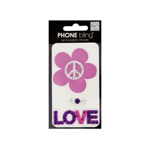 24 Pieces Per Pack Of Peace Flower Love Phone Bling Removable Stickers ][Wholesales Purchase|Hoodmat.Com