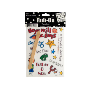 24 Pieces Per Pack Of Boys Only Sayings Rub-On Transfers ][Wholesales Purchase|Hoodmat.Com