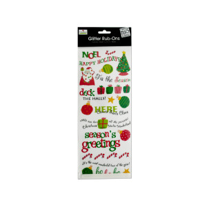 24 Pieces Per Pack Of Christmas Glitter Rub-On Transfers ][Wholesales Purchase|Hoodmat.Com