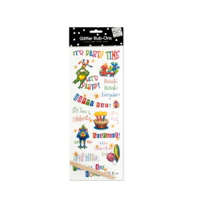 24 Pieces Per Pack Of Birthday Glitter Rub-On Transfers ][Wholesales Purchase|Hoodmat.Com
