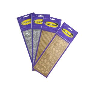 24 Pieces Per Pack Of Silver &Amp; Gold Foil Stickers Set][Wholesales Purchase|Hoodmat.Com