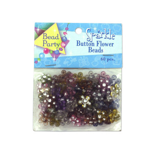 24 Pieces Per Pack Of Sparkle Button Flower Beads ][Wholesales Purchase|Hoodmat.Com