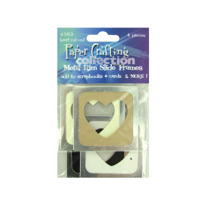 25 Pieces Per Pack Of Metal Rim Heart Cut-Out Slide Frames ][Wholesales Purchase|Hoodmat.Com