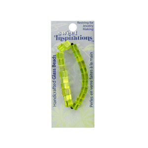 30 Pieces Per Pack Of Green Small Cube Glass Beads ][Wholesales Purchase|Hoodmat.Com