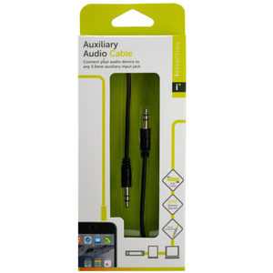 24 Pieces Per Pack Of Iessentials Black Auxiliary Audio Cable ][Wholesales Purchase|Hoodmat.Com