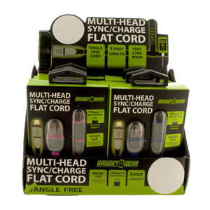 6 Pieces Per Pack Of Gadget Gear Multi-Head Flat Cord In Countertop Display ][Wholesales Purchase|Hoodmat.Com