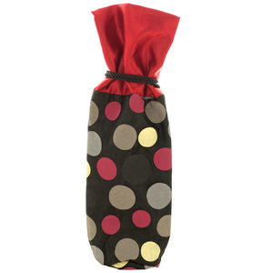 24 Pieces Per Pack Of Red &Amp; Black Polka Dot Fabric Wine Bag ][Wholesales Purchase|Hoodmat.Com