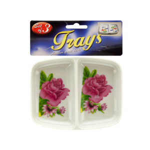 24 Pieces Per Pack Of Double-Sided Rose Print Sauce Trays Set ][Wholesales Purchase|Hoodmat.Com