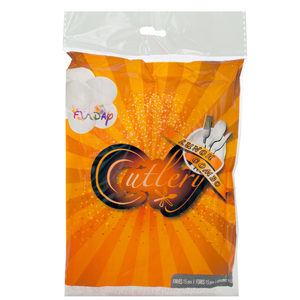 24 Pieces Per Pack Of Disposable White Plastic Cutlery Set ][Wholesales Purchase|Hoodmat.Com