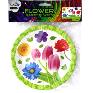 24 Pieces Per Pack Of 7&Quot; Floral Party Paper Plates ][Wholesales Purchase|Hoodmat.Com