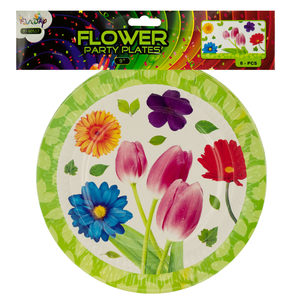 24 Pieces Per Pack Of 9&Quot; Floral Party Paper Plates ][Wholesales Purchase|Hoodmat.Com