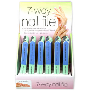 24 Pieces Per Pack Of 7-Way Nail File Countertop Display ][Wholesales Purchase|Hoodmat.Com