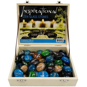 72 Pieces Per Pack Of Inspirational Zen Glass Stones Countertop Display ][Wholesales Purchase|Hoodmat.Com