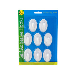 12 Pieces Per Pack Of Self-Adhesive Plastic Hooks Set ][Wholesales Purchase|Hoodmat.Com