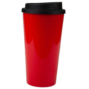 12 Pieces Per Pack Of Glossy Red Double Wall Tumbler With Black Lid ][Wholesales Purchase|Hoodmat.Com