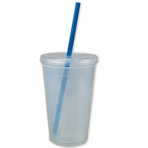 12 Pieces Per Pack Of Blue And Clear Double Wall Mood Tumbler With Straw 16 Oz ][Wholesales Purchase|Hoodmat.Com