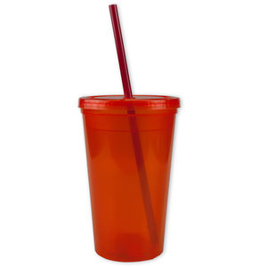 10 Pieces Per Pack Of Orange Double Wall Mood Tumbler With Straw 16 Oz ][Wholesales Purchase|Hoodmat.Com