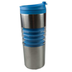 6 Pieces Per Pack Of Stainless Steel With Blue Trim Travel Mug ][Wholesales Purchase|Hoodmat.Com