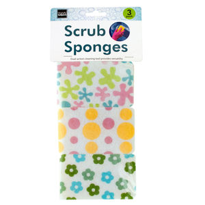 20 Pieces Per Pack Of Floral Print Multi-Purpose Scrub Sponges Set ][Wholesales Purchase|Hoodmat.Com