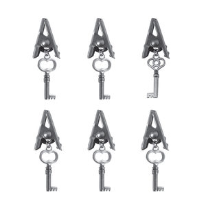 36 Pieces Per Pack Of Antique Silver Craft Alligator Clips With Key Charms][Wholesales Purchase|Hoodmat.Com