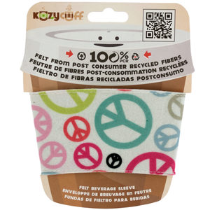 32 Pieces Per Pack Of Peace Sign Kozy Cuff Felt Beverage Sleeve ][Wholesales Purchase|Hoodmat.Com