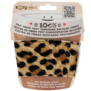 32 Pieces Per Pack Of Leopard Kozy Cuff Felt Beverage Sleeve ][Wholesales Purchase|Hoodmat.Com