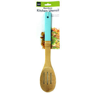 12 Pieces Per Pack Of Bamboo Slotted Spoon ][Wholesales Purchase|Hoodmat.Com