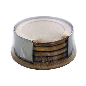 12 Pieces Per Pack Of Bamboo &Amp; Cork Coaster Set With Holder ][Wholesales Purchase|Hoodmat.Com