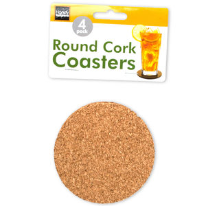 24 Pieces Per Pack Of Round Cork Coasters ][Wholesales Purchase|Hoodmat.Com