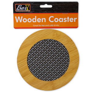 12 Pieces Per Pack Of Round Wooden Coaster With Basket Weave Pattern ][Wholesales Purchase|Hoodmat.Com