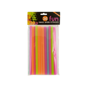 24 Pieces Per Pack Of Neon Wide Fun Straws ][Wholesales Purchase|Hoodmat.Com