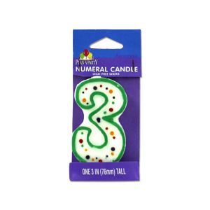 24 Pieces Per Pack Of Numeral 3 Birthday Candle ][Wholesales Purchase|Hoodmat.Com