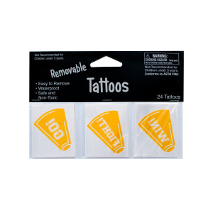 24 Pieces Per Pack Of Removable Yellow Cheer Tattoos ][Wholesales Purchase | Hoodmat.Com
