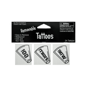 24 Pieces Per Pack Of Removable White Cheer Tattoos ][Wholesales Purchase | Hoodmat.Com