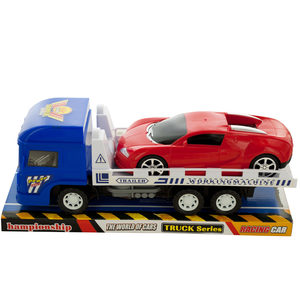 4 Pieces Per Pack Of Friction Trailer Truck With Race Car Set ][Wholesales Purchase | Hoodmat.Com