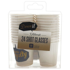 24 Pieces Per Pack Of Party Like Royalty Paper Shot Glasses Set ][Wholesales Purchase|Hoodmat.Com