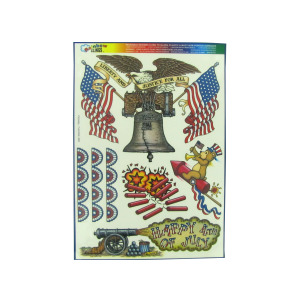 30 Pieces Per Pack Of Patriotic Liberty &Amp; Justice Window Cling Decorations ][Wholesales Purchase|Hoodmat.Com