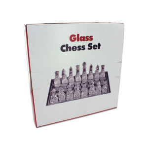 GLASS CHESS SET 25X25CM