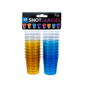 24 Pieces Per Pack Of 1 Oz. Clear Plastic Shot Glasses ][Wholesales Purchase|Hoodmat.Com