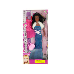 1 Pieces Per Pack Of Glamorous Black Fashion Doll With Dress &Amp; Handbag ][Wholesales Purchase | Hoodmat.Com