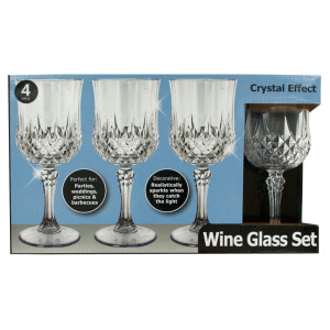 4 Pieces Per Pack Of 7 Oz. Crystal Effect Plastic Wine Glass Set ][Wholesales Purchase|Hoodmat.Com