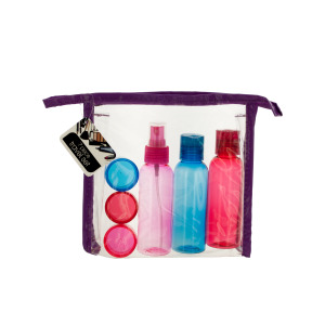 4  Pieces Per Pack Of  Travel Container Set In Zipper Case  ][Wholesales Purchase|Hoodmat.Com