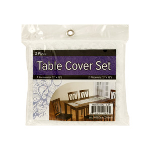 4 Pieces Per Pack Of Lace Table Cover Set With Placemats ][Wholesales Purchase|Hoodmat.Com