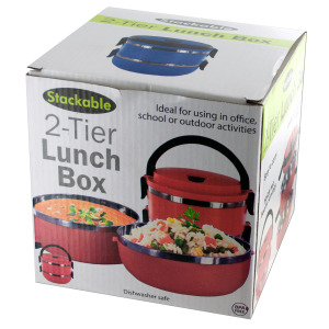 4 Pieces Per Pack Of Stackable 2-Tier Lunch Box ][Wholesales Purchase|Hoodmat.Com
