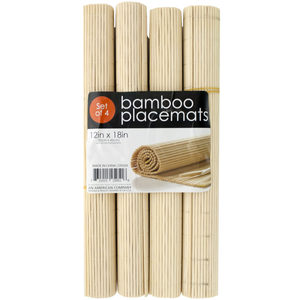 6 Pieces Per Pack Of Roll-Up Natural Bamboo Placemats Set ][Wholesales Purchase|Hoodmat.Com