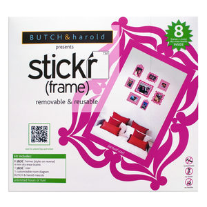 8 Pieces Per Pack Of Pink Stickr Peel & Stick Wall Frames Kit ][wholesales purchase|hoodmat.com