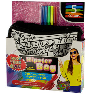 2 Pieces Per Pack Of Color Your Own Glitter Hipster Fashion Bag With Markers][Wholesales Purchase|Hoodmat.Com